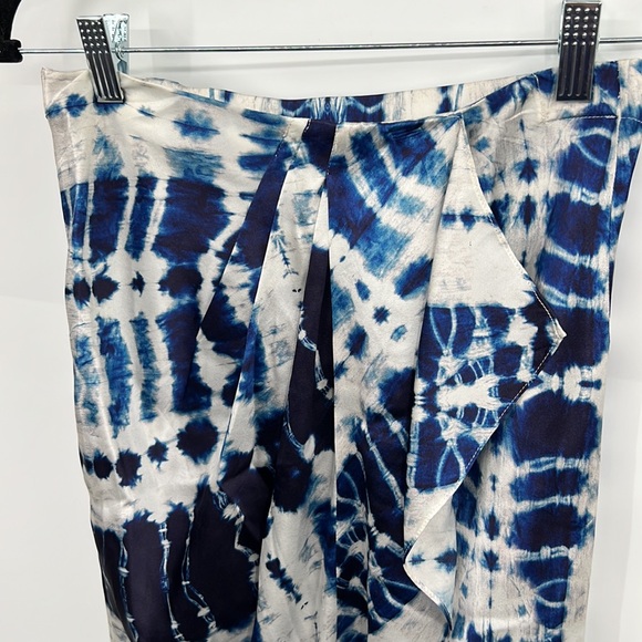 🆕Generation Love Nia Indigo Silk Spandex Tie Dye Faux Wrap Skirt Med Available - Picture 5 of 12